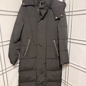 Black Puffer Coat with Hood size L